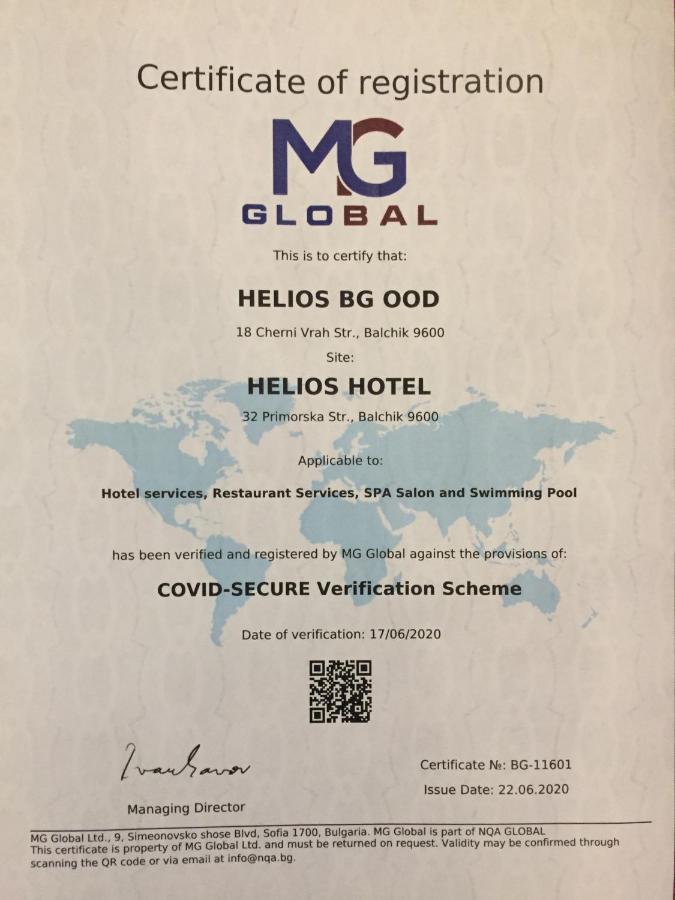 Helios Hotel Balchik Eksteriør billede